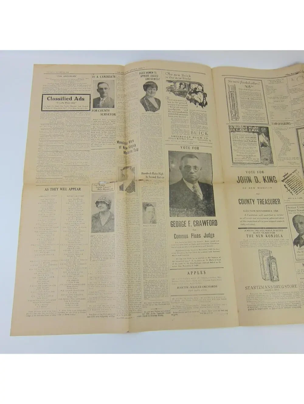 The Ansonian Newspaper Ansonia Darke County Ohio Thursday Oct 1928 Antique RARE